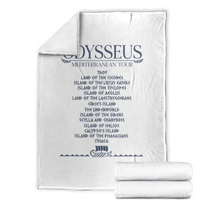 Odysseus Mediterranean Tour Throw Blanket Funny Greek Mythology Ancient History Graphic