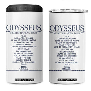 Odysseus Mediterranean Tour 4 in 1 Can Cooler Tumbler Funny Greek Mythology Ancient History Graphic