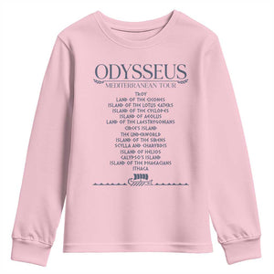 Odysseus Mediterranean Tour Youth Sweatshirt Funny Greek Mythology Ancient History Graphic