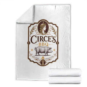 Circes BBQ Funny Greek Mythology Dark Humor Throw Blanket Slow Smoked Legendary Flavor Odysseus Pigs Odyssey Parody