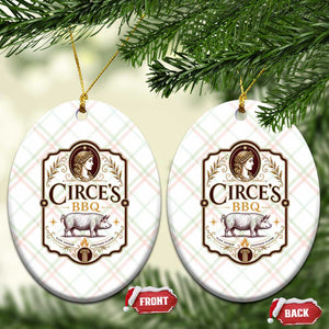 Circes BBQ Funny Greek Mythology Dark Humor Ceramic Ornament Slow Smoked Legendary Flavor Odysseus Pigs Odyssey Parody