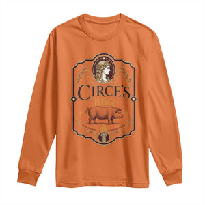 Circes BBQ Funny Greek Mythology Dark Humor Long Sleeve Shirt Slow Smoked Legendary Flavor Odysseus Pigs Odyssey Parody
