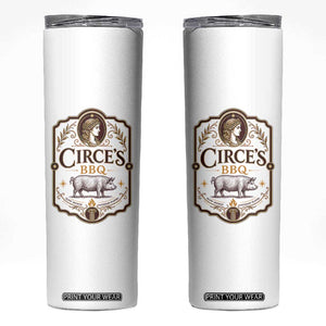 Circes BBQ Funny Greek Mythology Dark Humor Skinny Tumbler Slow Smoked Legendary Flavor Odysseus Pigs Odyssey Parody