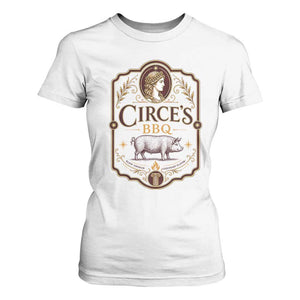 Circes BBQ Funny Greek Mythology Dark Humor T Shirt For Women Slow Smoked Legendary Flavor Odysseus Pigs Odyssey Parody