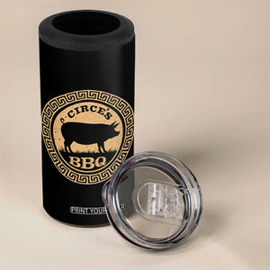 Circes BBQ Ancient Greek Mythology Dark Humor 4 in 1 Can Cooler Tumbler Odysseus Pigs Odyssey Parody History Lover Gift