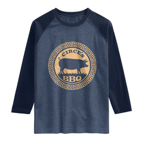 Circes BBQ Ancient Greek Mythology Dark Humor Raglan Shirt Odysseus Pigs Odyssey Parody History Lover Gift
