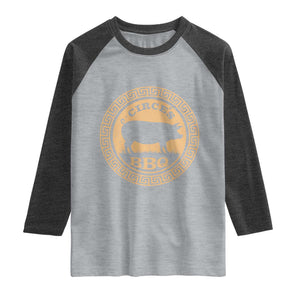 Circes BBQ Ancient Greek Mythology Dark Humor Raglan Shirt Odysseus Pigs Odyssey Parody History Lover Gift