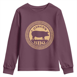 Circes BBQ Ancient Greek Mythology Dark Humor Youth Sweatshirt Odysseus Pigs Odyssey Parody History Lover Gift