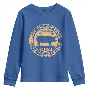 Circes BBQ Ancient Greek Mythology Dark Humor Youth Sweatshirt Odysseus Pigs Odyssey Parody History Lover Gift