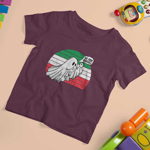 Italian Ghost T Shirt For Kid Va Fan Ghoul Retro Funny Halloween TS02 Maroon Print Your Wear