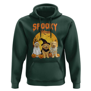 Halloween Golden Retriever Hoodie Ghost Dogs Boo Sheet Spooky Vibes TS02 Dark Forest Green Print Your Wear