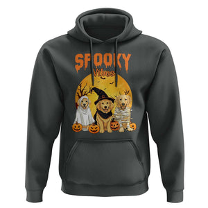 Halloween Golden Retriever Hoodie Ghost Dogs Boo Sheet Spooky Vibes TS02 Dark Heather Print Your Wear