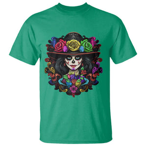 Day of the Dead T Shirt Dia De Los Muertos Sugar Skull Women La Catrina TS02 Irish Green Printyourwear