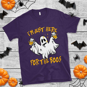 Ghost Halloween Costume T Shirt I'm Just Here For The Boos Drunk Drinking Boo Sheet TS02 Purple Print Your Wear