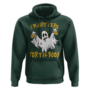 Ghost Halloween Costume Hoodie I'm Just Here For The Boos Drunk Drinking Boo Sheet TS02 Dark Forest Green Print Your Wear