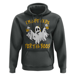 Ghost Halloween Costume Hoodie I'm Just Here For The Boos Drunk Drinking Boo Sheet TS02 Dark Heather Print Your Wear