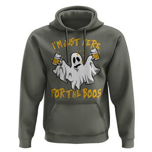 Ghost Halloween Costume Hoodie I'm Just Here For The Boos Drunk Drinking Boo Sheet TS02 Military Green Print Your Wear