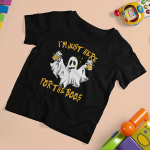 Ghost Halloween Costume T Shirt For Kid I'm Just Here For The Boos Drunk Drinking Boo Sheet TS02 Black Print Your Wear
