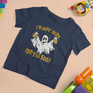 Ghost Halloween Costume T Shirt For Kid I'm Just Here For The Boos Drunk Drinking Boo Sheet TS02 Navy Print Your Wear