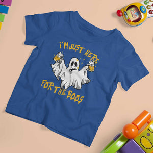 Ghost Halloween Costume T Shirt For Kid I'm Just Here For The Boos Drunk Drinking Boo Sheet TS02 Royal Blue Print Your Wear