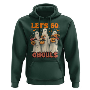 Ghost Halloween Costume Hoodie Let's Go Ghouls Retro Boo Sheet TS02 Dark Forest Green Print Your Wear