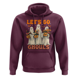 Ghost Halloween Costume Hoodie Let's Go Ghouls Retro Boo Sheet TS02 Maroon Print Your Wear
