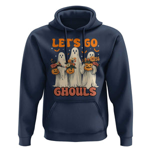 Ghost Halloween Costume Hoodie Let's Go Ghouls Retro Boo Sheet TS02 Navy Print Your Wear