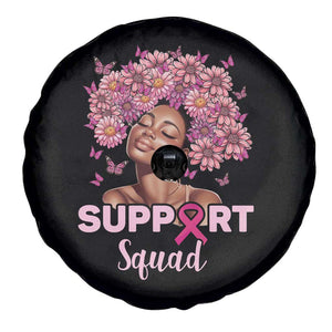 Breast Cancer Awareness Spare Tire Cover Support Squad Black Afro Women Pink Ribbon Sunflower TS02 Print Your Wear