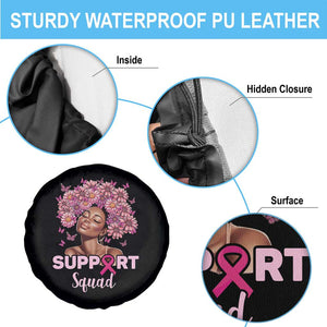 Breast Cancer Awareness Spare Tire Cover Support Squad Black Afro Women Pink Ribbon Sunflower TS02 Print Your Wear