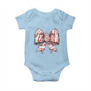 Coquette Bow Christmas Tree Cake Baby Onesie Xmas Vibes TS02 Light Blue Print Your Wear
