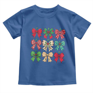 Merry Christmas Coquette Bow Baby Shirt Festive Xmas Vibe TS02 Royal Blue Print Your Wear