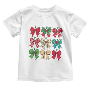Merry Christmas Coquette Bow Baby Shirt Festive Xmas Vibe TS02 White Print Your Wear