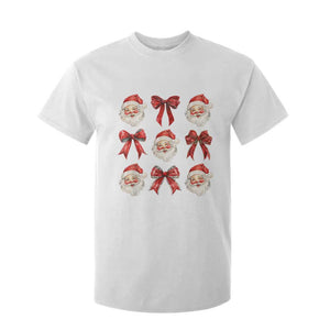 Plaid Coquette Bow Santa Claus T Shirt For Kid Merry Xmas Festive TS02 White Print Your Wear