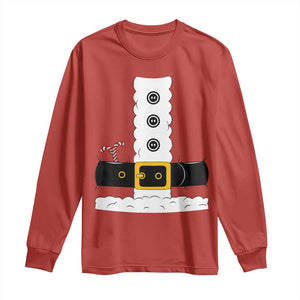 Santa Claus Suit Costume Long Sleeve Shirt Retro Festive Christmas Vibe TS02 Red Print Your Wear