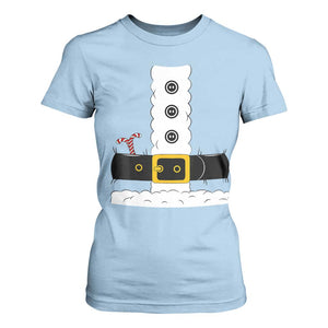 Santa Claus Suit Costume T Shirt For Women Retro Festive Christmas Vibe TS02 Light Blue Print Your Wear