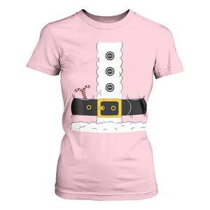 Santa Claus Suit Costume T Shirt For Women Retro Festive Christmas Vibe TS02 Light Pink Print Your Wear