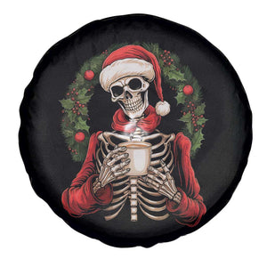 Skeleton Christmas Spare Tire Cover Dead Inside But Caffeinated Coffee Lover Xmas Vibe TS02 Print Your Wear