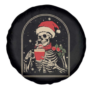 Skeleton Christmas Spare Tire Cover Dead Inside But Caffeinated Coffee Addict Xmas Vibe TS02 Print Your Wear