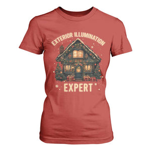 Funny Christmas T Shirt For Women Exterior Illumination Expert Xmas Lights Home Decor TS02 Red Print Your Wear