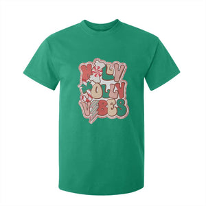 Groovy Christmas T Shirt For Kid Holly Jolly Vibes TS02 Irish Green Print Your Wear