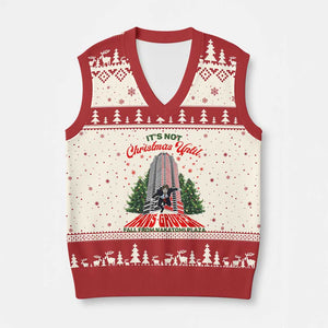 Nakatomi Plaza 1988 V-Neck Knit Sweater Vest It's Not Xmas Until Hans Gruber Fall Xmas Party TS02 Beige Red Print Your Wear