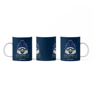 Cool Blue and Green Hawk with Beanie Graphic Coffee Mug Seattle Game Day Sports Fan TS02 Print Your Wear