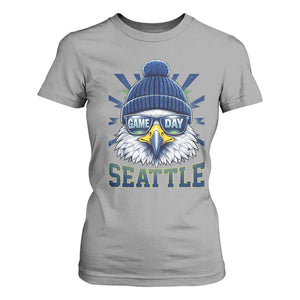 Cool Blue and Green Hawk with Beanie Graphic T Shirt For Women Seattle Game Day Sports Fan TS02 Sport Gray Print Your Wear