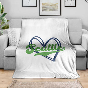 Seattle Heart Blue and Green Game Day Sports Fan Throw Blanket TS02 Print Your Wear