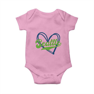 Seattle Heart Blue and Green Game Day Sports Fan Baby Onesie TS02 Light Pink Print Your Wear