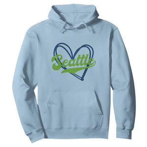 Seattle Heart Blue and Green Game Day Sports Fan Hoodie TS02 Light Blue Print Your Wear