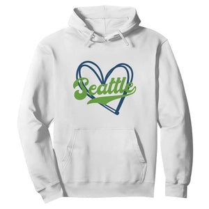 Seattle Heart Blue and Green Game Day Sports Fan Hoodie TS02 White Print Your Wear