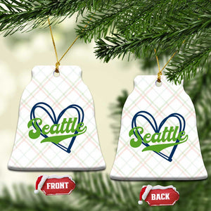 Seattle Heart Blue and Green Game Day Sports Fan Ceramic Ornament TS02 Print Your Wear