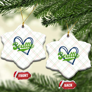 Seattle Heart Blue and Green Game Day Sports Fan Ceramic Ornament TS02 Print Your Wear