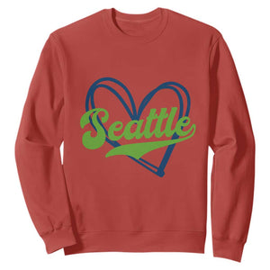 Seattle Heart Blue and Green Game Day Sports Fan Sweatshirt TS02 Red Print Your Wear
